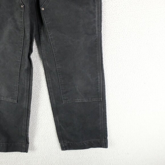 Carhartt Jeans Womens 2 Short Black Double Knee Heavyweight Workwear - Picture 3 of 10